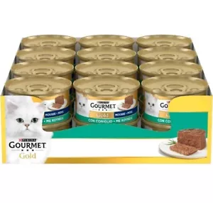 Purina Gold Mousse Coniglio Umido Gatto 24 Lattine Da 85G Ciascuna - Picture 1 of 1