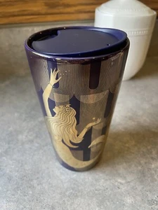Starbucks 2020 Ceramic Tumbler Gold Mermaid Siren Dark Purple Mug Cup 12oz - Picture 1 of 7