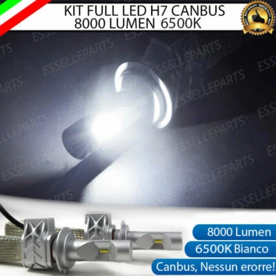KIT FULL LED LAMPADE H7 6500K BIANCO 8000 LM XENON CANBUS VW GOLF SPORTSVAN - Immagine 1 di 3