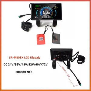 Ebike 24V/36V/48V/52V/60V/72V NFC SR-M808X LCD Display Geschwindigkeitsmesser Bedienfeld - Bild 1 von 11