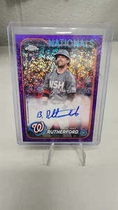 2024 Topps Cromo Novato Automático Morado Moteado/299 Blake Rutherford Nationals - Imagen 1 de 2