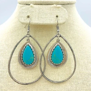 OVAL ACRYLIC DROP EARRINGS - Available in 2 Colors - Picture 1 of 6