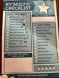 My Daily Chores Memo Pad Kids Checklist Notepad 115 Pages! Self Adhesive Backing - Picture 1 of 1