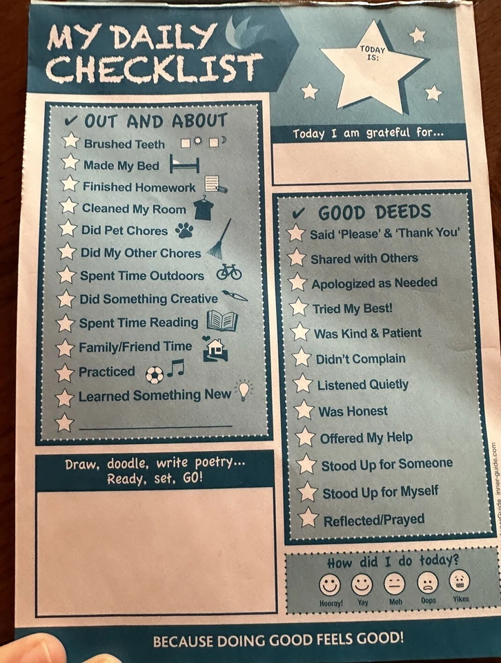 My Daily Chores Memo Pad Kids Checklist Notepad 115 Pages! Self Adhesive Backing - Image 1 of 1