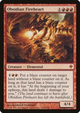 Obsidian Fireheart Zendikar NM Red Mythic Rare MAGIC GATHERING CARD ABUGames