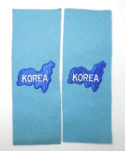 ORIGINAL Korean War US Army Blue Uniform Epaulette Tab Patches
