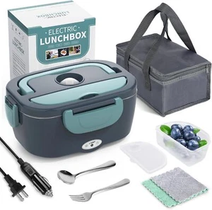 Electric Lunch Box 3 In 1 Portable Food Warmer 1.5L Leakproof Steel Container - Picture 1 of 8