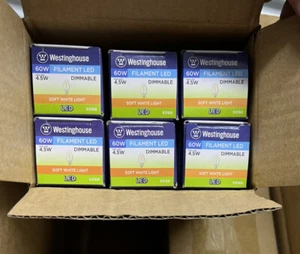 Westinghouse Lighting 5316800 4.5 Watt Clear Filament LED B11 Dimmable 6 Pack - Picture 1 of 4