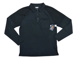 Bass Outdoor Zip Front & Chest Pocket Long Sleeve Pique Men's Polo Shirt S NWT - Picture 1 of 2