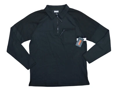 Bass Outdoor Zip Front & Chest Pocket Long Sleeve Pique Men's Polo Shirt S NWT - Image 1 of 2