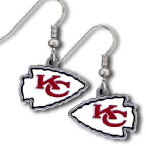 Kansas City Chiefs NFL Logo Earrings Dangle Style Nickel Free - Siskiyou Cover
