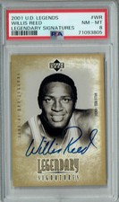 PSA 8 Willis Reed 2001 U.D. Legends #WR Rare Card Legendary Signatures Auto