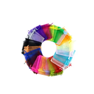 100 Pcs Drawstring Pouches Candy Giveaways Pouch Organza Drawstring Bag - Picture 1 of 11