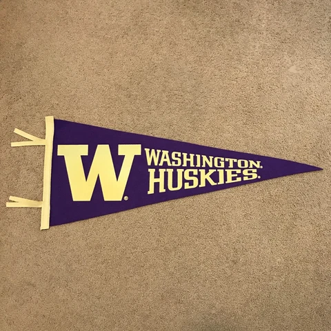 Vintage Collegiate Pacific Washington Huskies 29.5" Pennant Made in U.S.A Cover