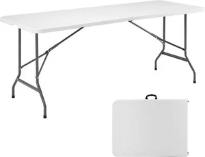71" Folding Table, Half Portable Folding Picnic Table for Camping Parties&Events - Picture 1 of 14