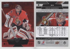 2012-13 Upper Deck Black Diamond Single Diamond Ruby /100 Craig Anderson #93