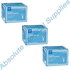 *600-Pack* Medline Push Button Safety Lancets 21G 1.8mm Sterile MPHSAFETY21 - Picture 1 of 4