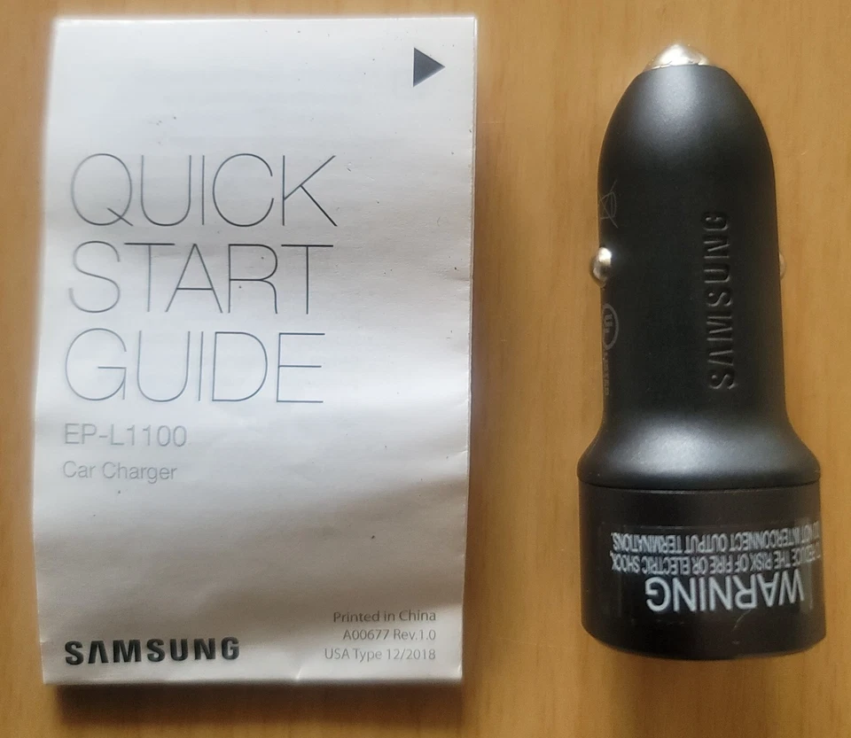 Original Authentic Samsung Official EP-L1100 Dual USB Port 34W Car Charger - Image 1 of 1