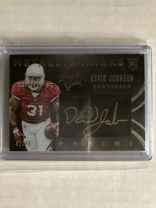 2015 Metallic Marks Black Gold David Johnson Rookie Auto /49 Texans - Picture 1 of 2