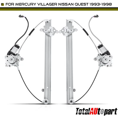 2 регулятора переднего стекла с двигателем для Mercury Villager Nissan Quest Van 93-98 - Изображение 1 из 4