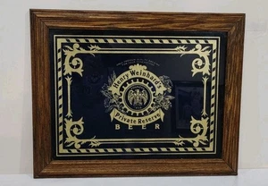 Henry Weinhard's Beer Bar Mirror Sign Black Gold Wood Private Reserve 15”x19” - Picture 1 of 4
