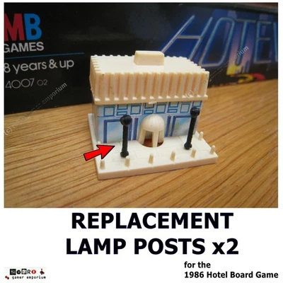 MB HOTEL Board Game 1986 - REPLACEMENT Lamp Post x2 Spare Parts for Vintage GAME - Image 1 of 4