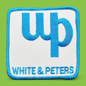 Vintage White & Peters NOS White Embroidered Patch With Blue Trim - Picture 1 of 3