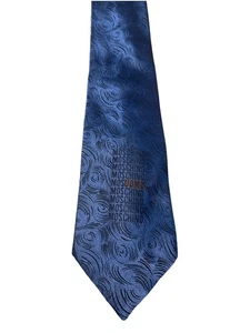 Corbata Moschino Azul 100% Seda Logo Excelente Estado - Imagen 1 de 3
