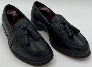 Allen Edmonds Harvard Loafers Brogue Tassel Dark Navy Blue Shoes Mens Size 7 C - Picture 1 of 12
