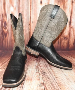 New No Box - Ariat 12D Men's Everlite Countdown Black + Grey Western Boots - Picture 1 of 12