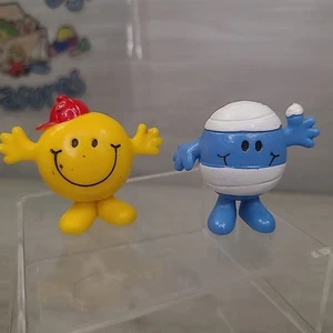 Vintage 1971 Lot von 2 Mr. Men Arby's Mahlzeit Spielzeug 1" PVC - Bild 1 von 5