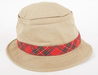 Sombrero de cubo LL BEAN vintage años 60 bronceado detalles a cuadros talla grande EE. UU. Foto 1 de 4