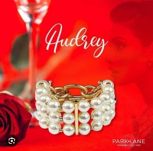 Parklane Audrey bracelet high polished gold finish with glass pearls NWT!! - Picture 1 of 3