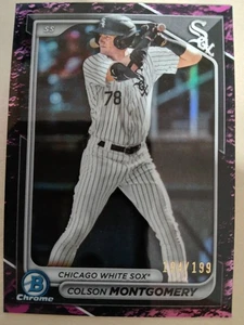 2024 Bowman Colson Montgomery Chrome Fuchsia Lunar Glow Refractors BCP-8 194/199 - Picture 1 of 2
