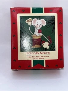 Hallmark 1986 Popcorn Mouse Ornament Holiday Christmas Tree Decorating - Picture 1 of 5