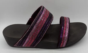 Fitflop Rosa Kristall Mosaik Pantolette Sandale Rosa Strass Doppelriemen Gr. 10 - Bild 1 von 8