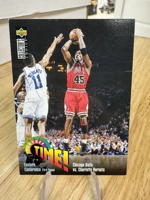 1995-96 Collector's Choice Michael Jordan #143 Playoff Time Chicago Bulls Foto 1 de 2