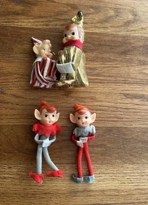 Vintage 50s Christmas Knee Hugger Elf's Pixies MCM Kitschy Holiday - Picture 1 of 6