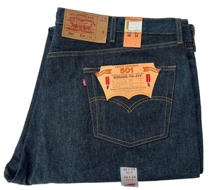 VTG 501 XX Levis Shrink To Fit Mens Jeans 48 X 34 Deadstock Denim 90s 2000s Red - Picture 1 of 19