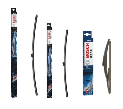 Juego de escobillas limpiaparabrisas delanteras + traseras BMW i3 2013 en adelante BOSCH AEROTWIN Foto 1 de 4