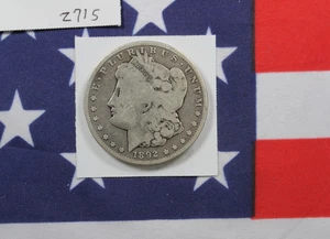 1892-S Morgan Silver Dollar - Very Good Condition (Z715) - Picture 1 of 2