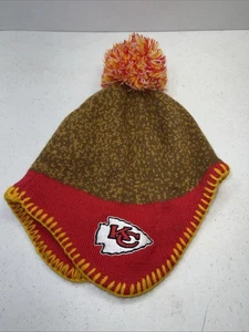 NFL Boys Kansas City Chiefs Brown Football Head Knit Hat W/ Pom OS - Bild 1 von 9