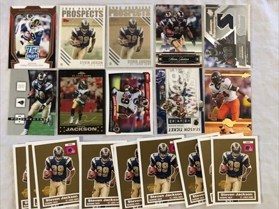 nfl football steven jackson 2004 topps chrome rookie card +jersey combine ship - Image 1 of 3