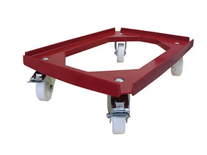 Scooter de transporte 600x400mm rojo scooter de caja 4 ruedas de dirección (2x fijador) 375kg - Imagen 1 de 3