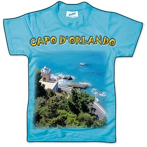 CARTOLINA FORMA DI T-SHIRT CAPO D'ORLANDO CAPODORLANDO SICILIA SICILY POSTCARD - Imagen 1 de 1