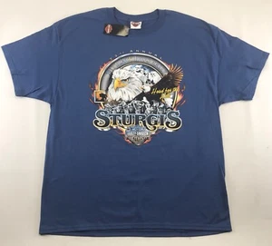 NWT HARLEY DAVIDSON Men’s XL Blue TShirt ‘73rd Sturgis’ Mt Rushmore Hill City - Picture 1 of 6