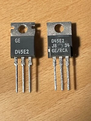 D45E2- PNP Darlington Power Transistor GE / RCA, TO220 . - Image 1 of 4