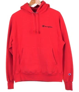 Champion Reverse Weave Pullover Hoodie Mens Red Cotton Hooded Sweatshirt S - Picture 1 of 6
