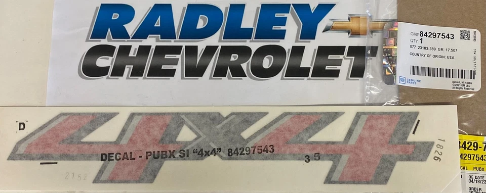 Nuevo GM OEM 2018 CHEVY SILVERADO 1500 PICKUP CAMA - CALCOMANÍA PEGATINA GMC 84297543 Foto 1 de 1