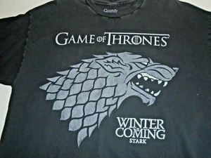 Pre-Owned Game of Thrones House Stark Emblem T-Shirt-Size 2XL-Black - Picture 1 of 4